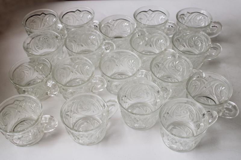 photo of vintage pinwheel pattern pressed glass, small punch cups great for candle holders #6
