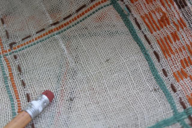 photo of vintage placemats & napkins set, rustic woven linen in Santa Fe style southwest colors #4