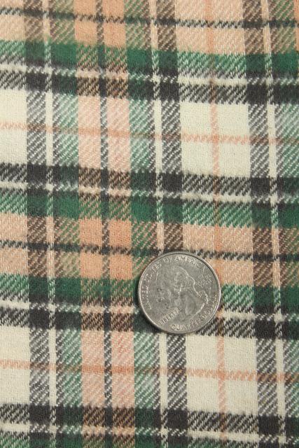 photo of vintage plaid cotton flannel & work shirt fabric lot, retro shirtings sewing material #2