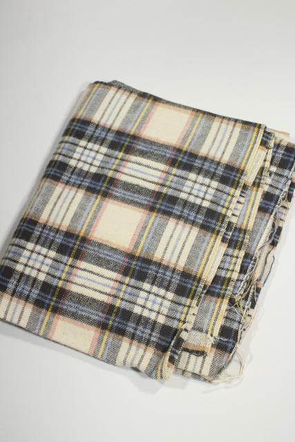 photo of vintage plaid cotton flannel & work shirt fabric lot, retro shirtings sewing material #5