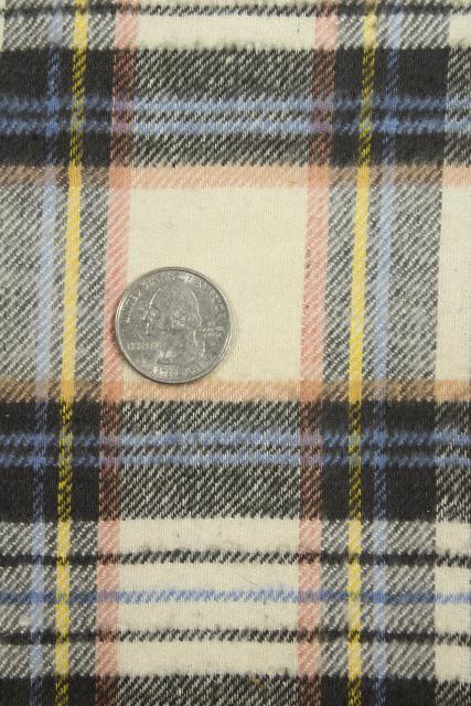 photo of vintage plaid cotton flannel & work shirt fabric lot, retro shirtings sewing material #6