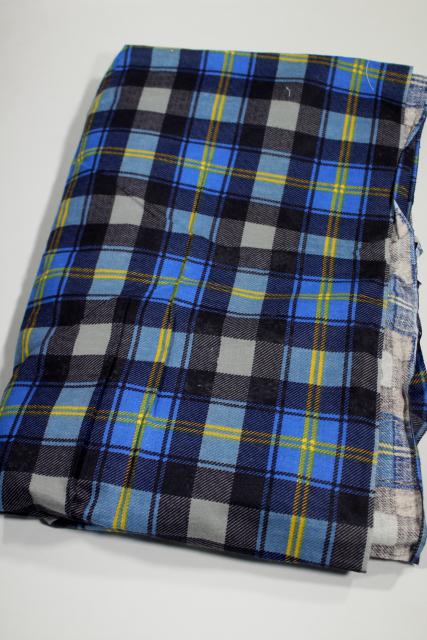 photo of vintage plaid cotton flannel & work shirt fabric lot, retro shirtings sewing material #7