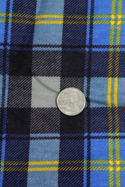 photo of vintage plaid cotton flannel & work shirt fabric lot, retro shirtings sewing material #8