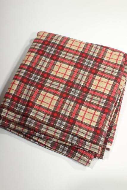 photo of vintage plaid cotton flannel & work shirt fabric lot, retro shirtings sewing material #10