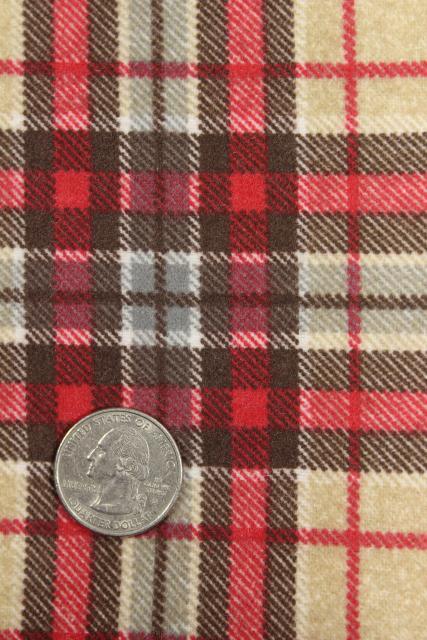 photo of vintage plaid cotton flannel & work shirt fabric lot, retro shirtings sewing material #11