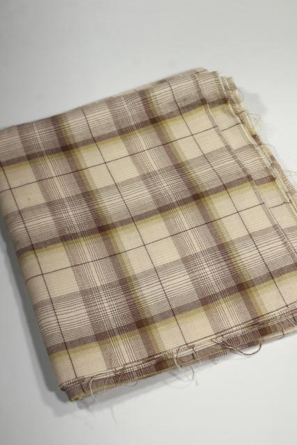 photo of vintage plaid cotton flannel & work shirt fabric lot, retro shirtings sewing material #12