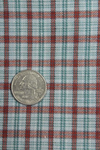 photo of vintage plaid cotton flannel & work shirt fabric lot, retro shirtings sewing material #15