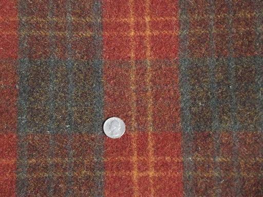 photo of vintage plaid wool camp blanket, lodge or cabin style Woolrich blanket  #4