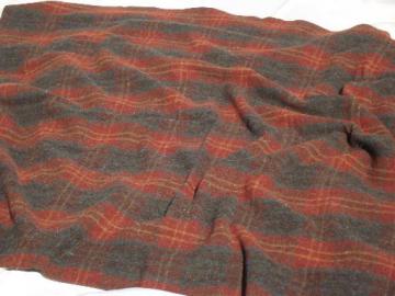 catalog photo of vintage plaid wool camp blanket, lodge or cabin style Woolrich blanket 