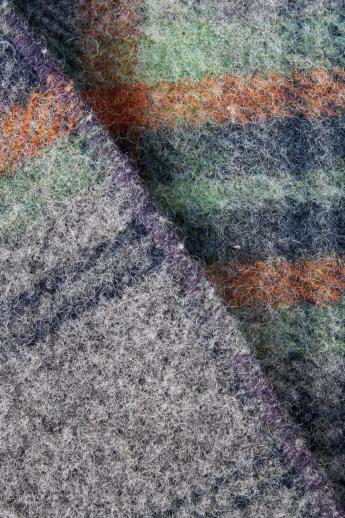 photo of vintage plaid wool camp blanket, rustic primitive bunk or bed blanket for cabin or lodge #6
