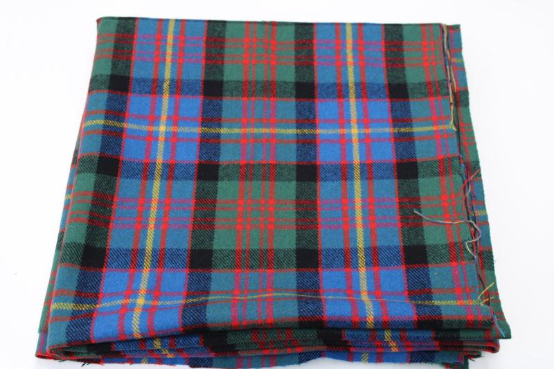 photo of vintage plaid wool fabric Scots tartan Cameron of Erracht Scottish clans #1