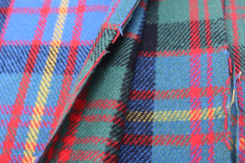 photo of vintage plaid wool fabric Scots tartan Cameron of Erracht Scottish clans #2