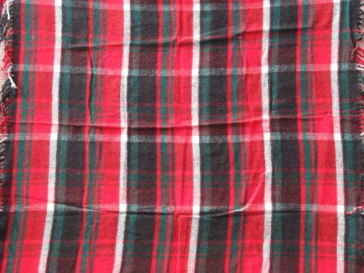 photo of vintage plaid wool stadium throw / camp blanket, for picnic or camping #2