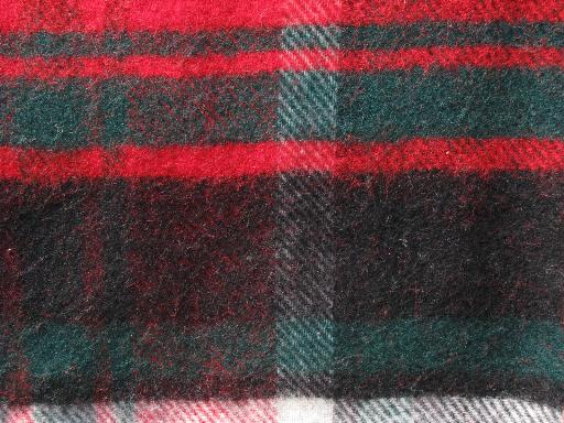 photo of vintage plaid wool stadium throw / camp blanket, for picnic or camping #3