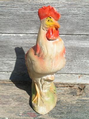 photo of vintage plaster carnival souvenir, rooster #2