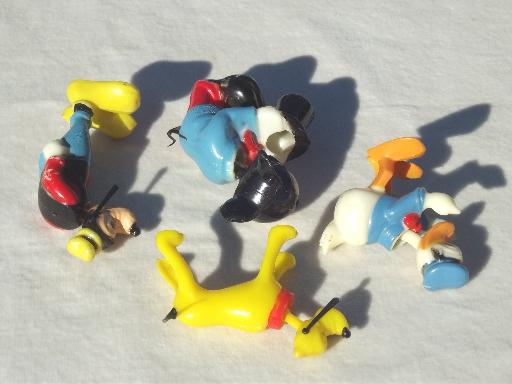 photo of vintage plastic cake toppers, Disney characters bobblehead mini toys lot #9