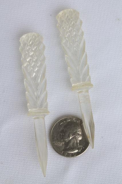 photo of vintage plastic corn picks, sweet corn on the cob holders & tiny corn brushes #3