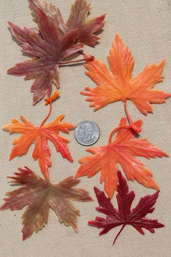 photo of vintage plastic flowers, autumn leaves & a squirrel - fall harvest holiday party decorations #9