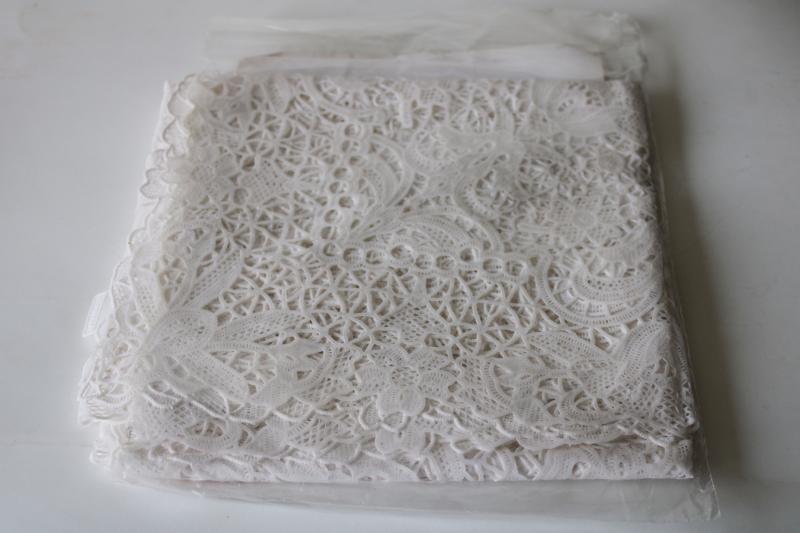 photo of vintage plastic lace tablecloth mint in package, old world style cutwork easy care wipe clean table cover #6