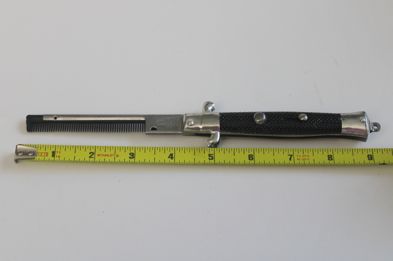 photo of vintage plastic pocket comb, rockabilly greaser switchblade hair comb  #2