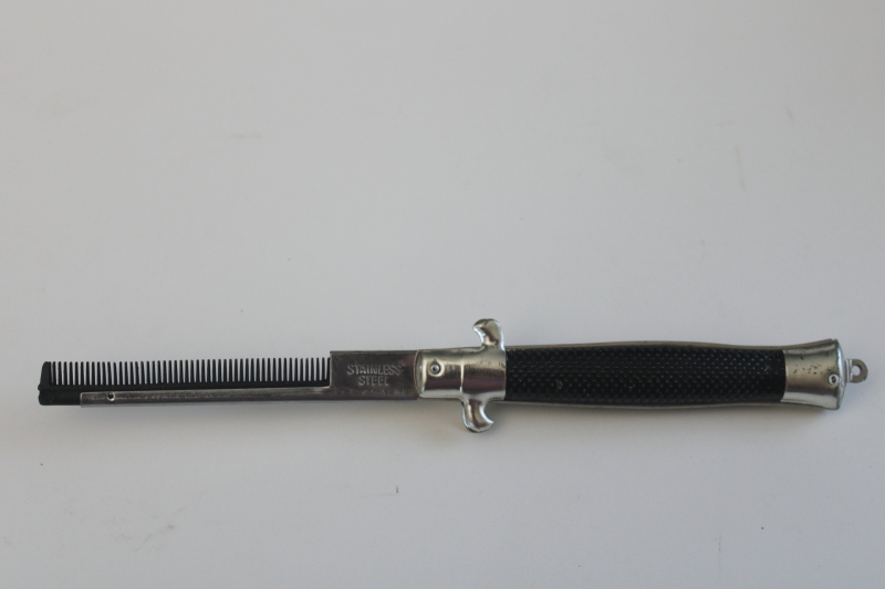 photo of vintage plastic pocket comb, rockabilly greaser switchblade hair comb  #4