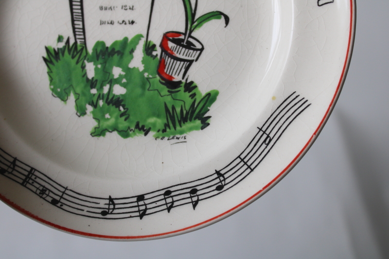 photo of vintage plate Dear Old Girl The Robin Sings Above You sad graveside ballad song lyrics #3