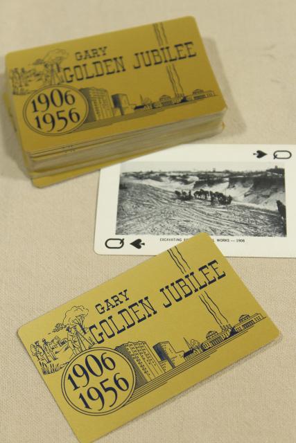 photo of vintage playing cards, Gary Indiana 1906 1956 history architecture landmarks black & white photos #1