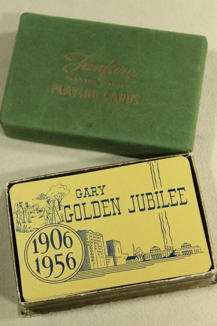 photo of vintage playing cards, Gary Indiana 1906 1956 history architecture landmarks black & white photos #2