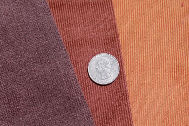photo of vintage plush velvet fabric scraps, corduroy & heavy cotton velveteen in jewel colors #5