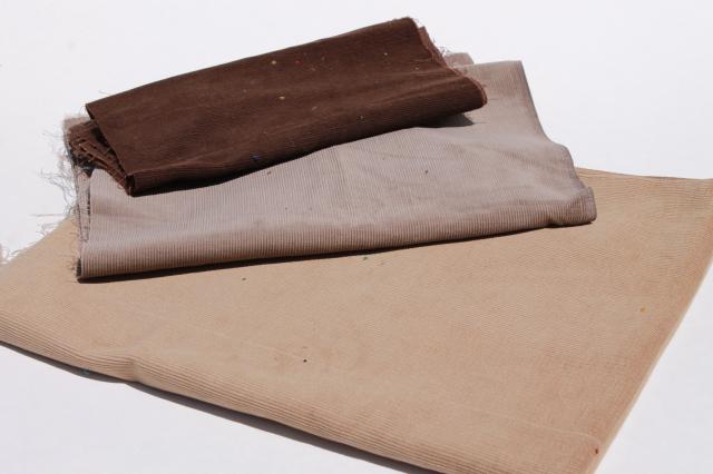 photo of vintage plush velvet fabric scraps, corduroy & heavy cotton velveteen in jewel colors #6