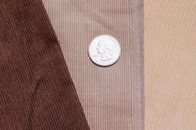 photo of vintage plush velvet fabric scraps, corduroy & heavy cotton velveteen in jewel colors #7