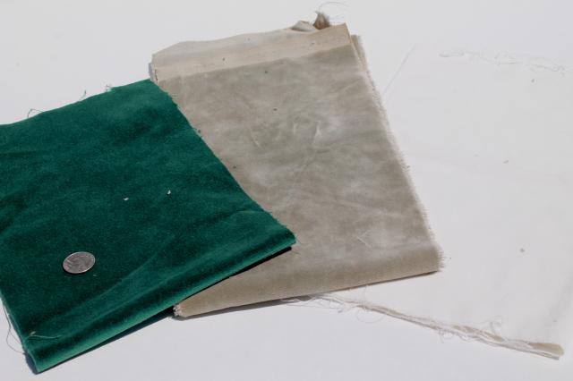 photo of vintage plush velvet fabric scraps, corduroy & heavy cotton velveteen in jewel colors #10