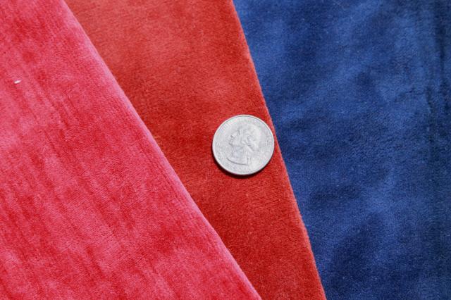 photo of vintage plush velvet fabric scraps, corduroy & heavy cotton velveteen in jewel colors #15