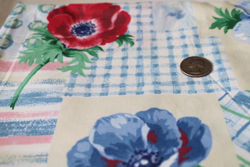 photo of vintage polished cotton chintz fabric, Kesslers print country cottage patchwork floral #5