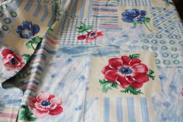 catalog photo of vintage polished cotton chintz fabric, Kesslers print country cottage patchwork floral