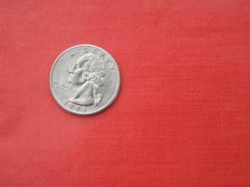 catalog photo of vintage polished cotton chintz fabric, coral or nectarine pink color