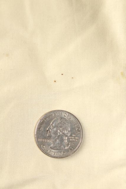 photo of vintage polished cotton chintz fabric w/ glazed finish, ivory cream solid color #3