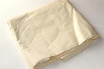 catalog photo of vintage polished cotton chintz fabric w/ glazed finish, ivory cream solid color