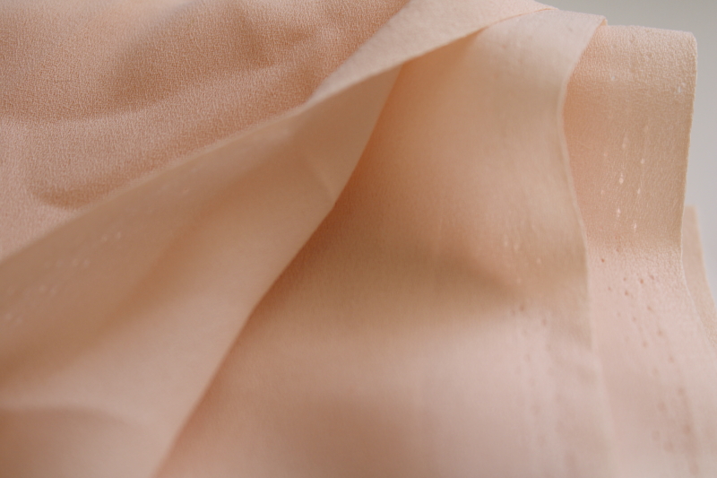 photo of vintage poly georgette fabric, pale peach sheer soft fabric for lining, lingerie #2