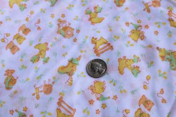 vintage poly tricot fabric w/ baby nursery rhymes print soft & light nice for doll clothes