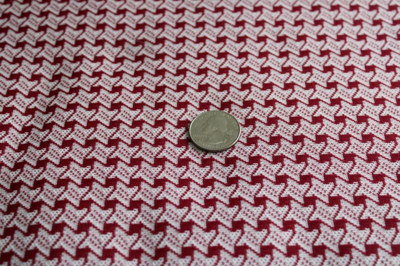 photo of vintage polyester doubleknit fabric, houndstooth pattern poly for pantsuits #1