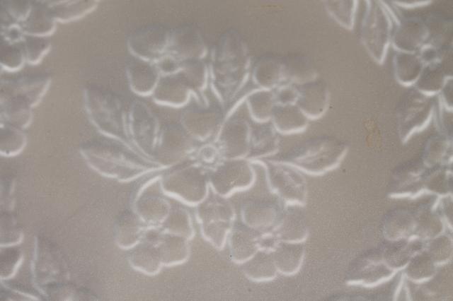 photo of vintage pressed glass cake plate or tray plateau, clear frosted satin glass #3