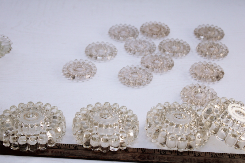 photo of vintage pressed glass lamp parts lot bases & beaded edge spacers for upcycle or lighting restoration repair #6