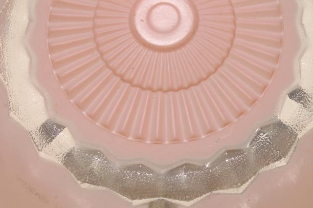 photo of vintage pressed glass lampshade for antique electric light, shabby chic rose pink lamp shade #6