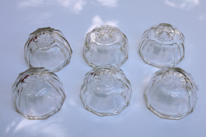 photo of vintage pressed glass salt cellars, tiny salt dishes lot several sets  #10