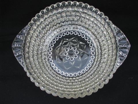 photo of vintage pressed pattern glass berry bowls or salad bowl set, six individual dishes #3