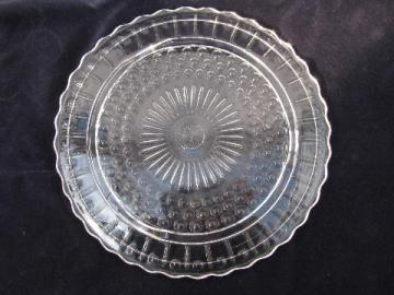 catalog photo of vintage pressed pattern glass cake plate plateau