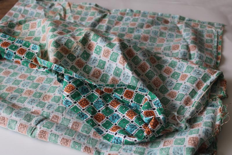 photo of vintage print cotton feedsack fabric whole sack mini patchwork squares butterflies flowers #3