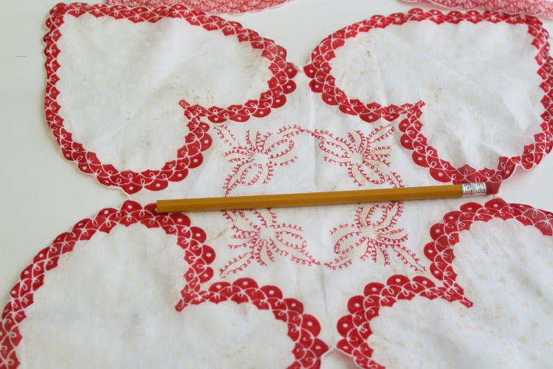 photo of vintage print cotton hankies, Valentine's day red hearts retro holiday decorations #2