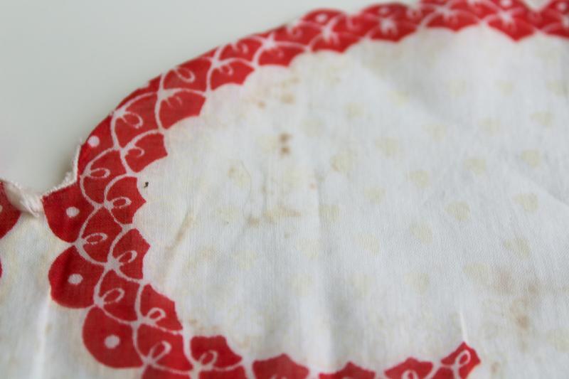 photo of vintage print cotton hankies, Valentine's day red hearts retro holiday decorations #4